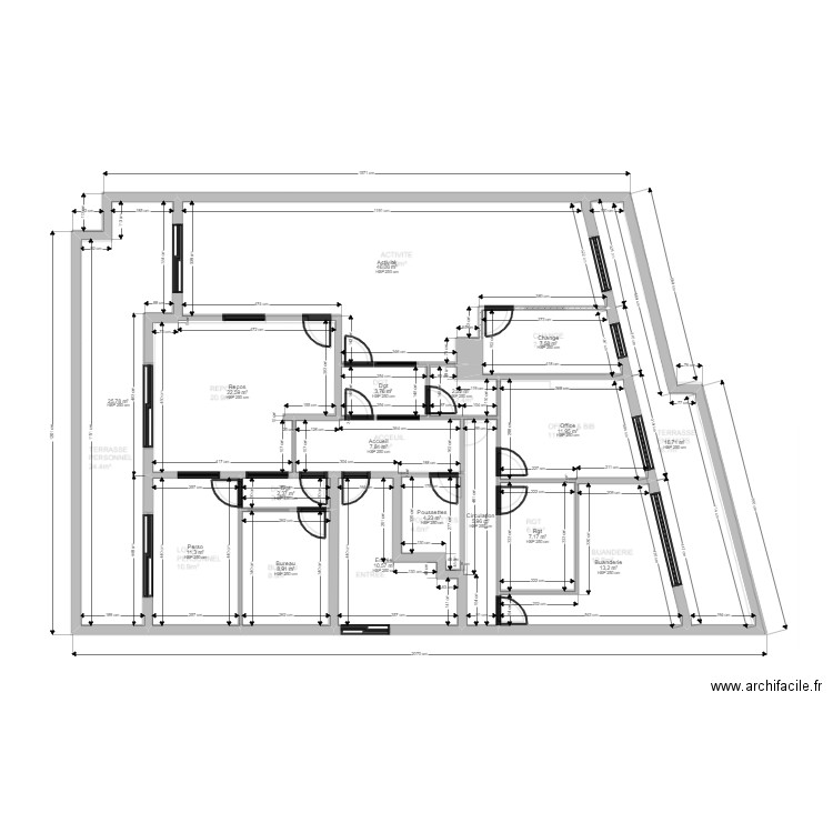 92 VANVES 22 Coche Fr JL Archi. Plan de 17 pièces et 211 m2