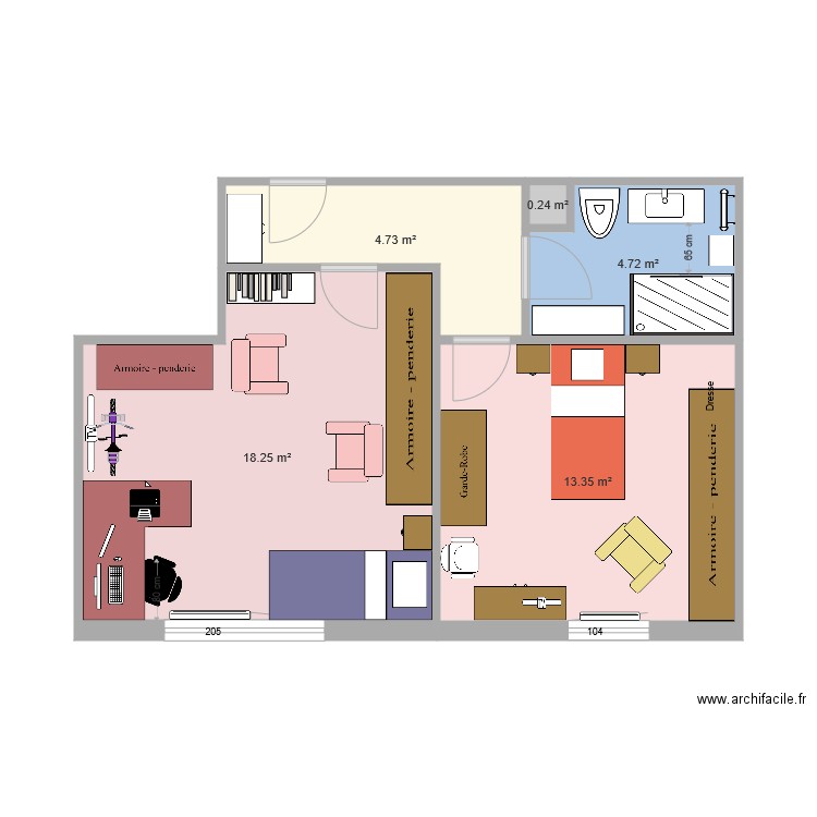 Zone nuit 5. Plan de 0 pièce et 0 m2