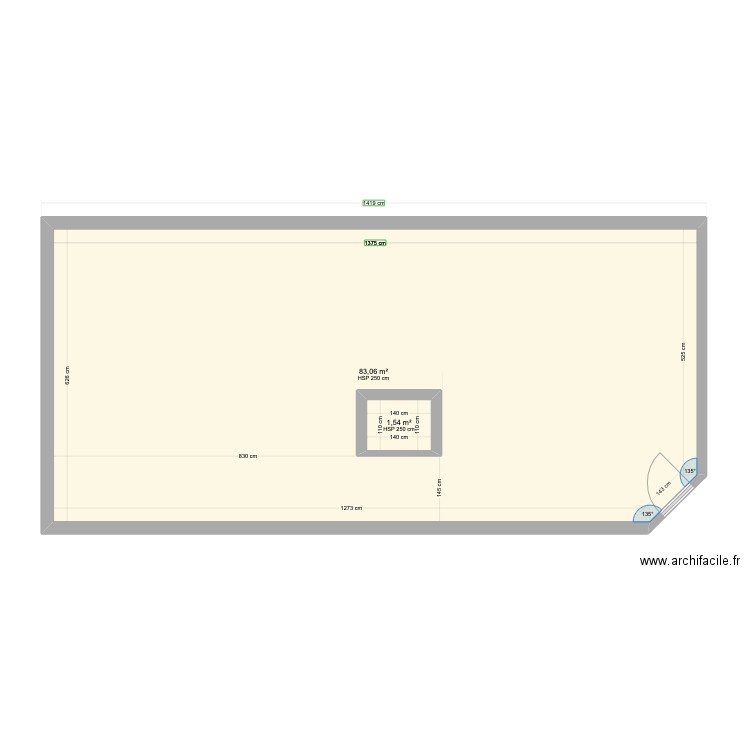 Appt T4-1. Plan de 2 pièces et 87 m2