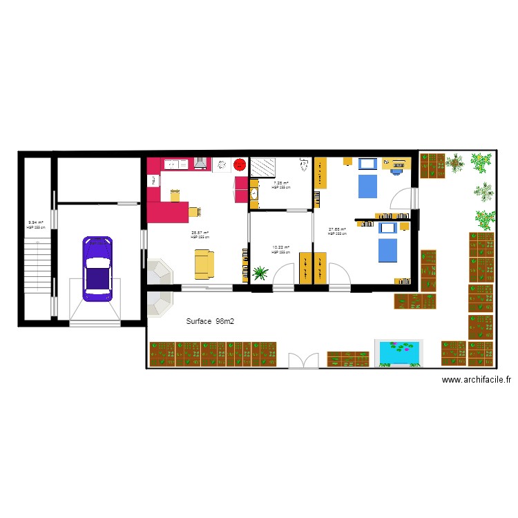 longère. Plan de 0 pièce et 0 m2