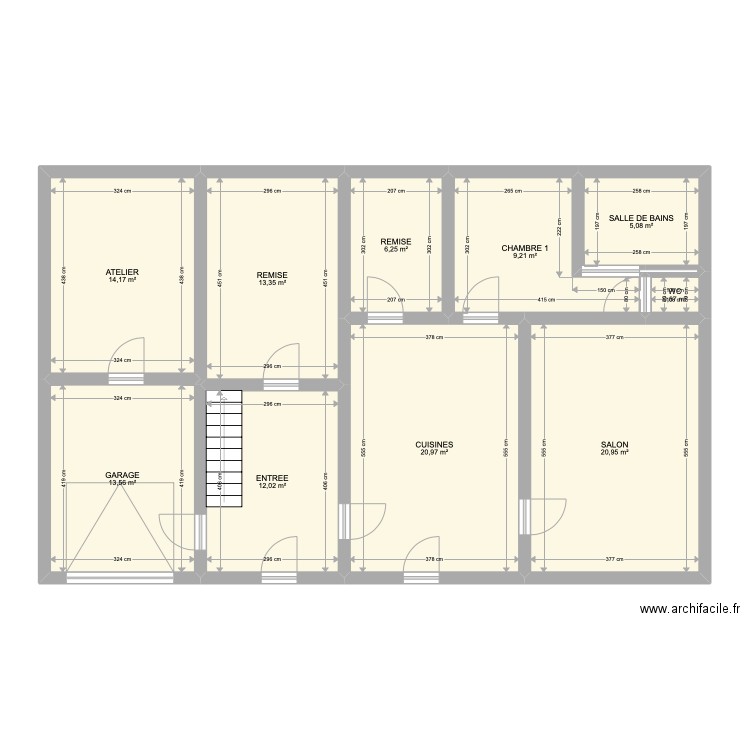 RDC PROJET B D A. Plan de 10 pièces et 116 m2