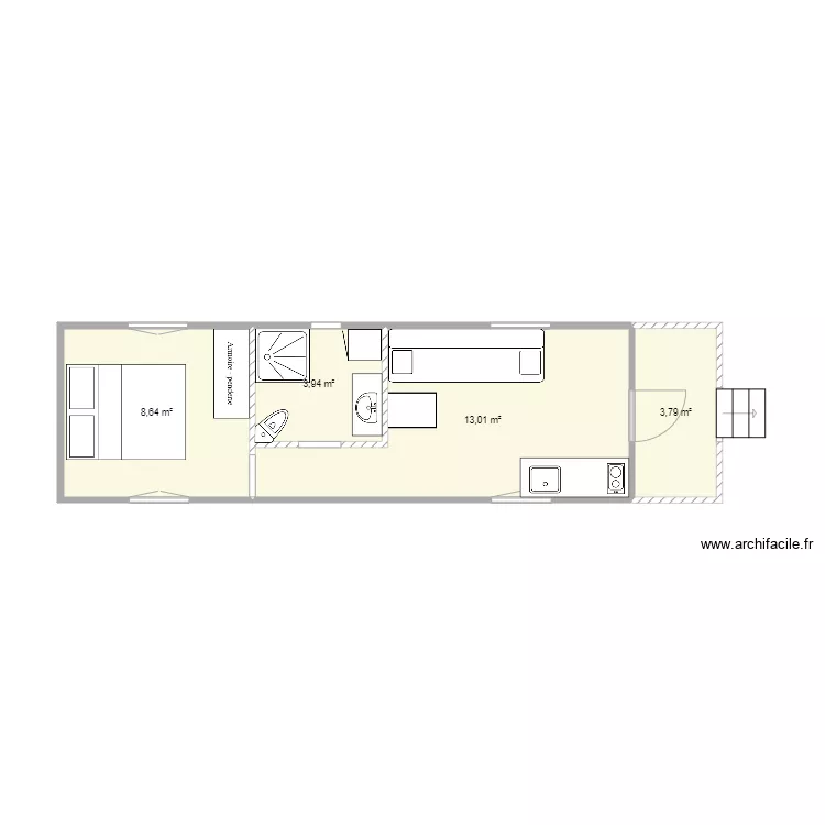 Roulotte 1100 300. Plan de 