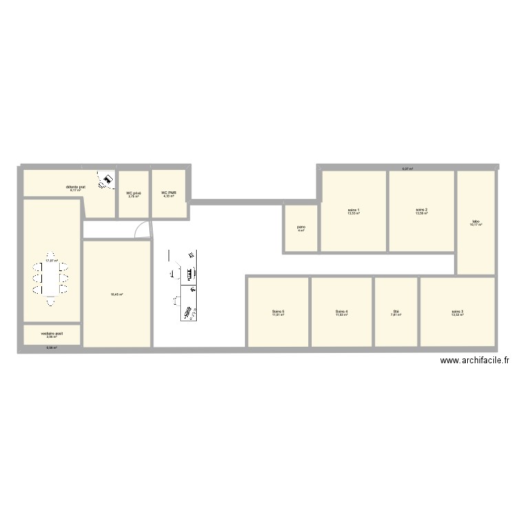 cab. Plan de 0 pièce et 0 m2