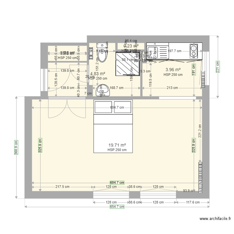 vali. Plan de 0 pièce et 0 m2