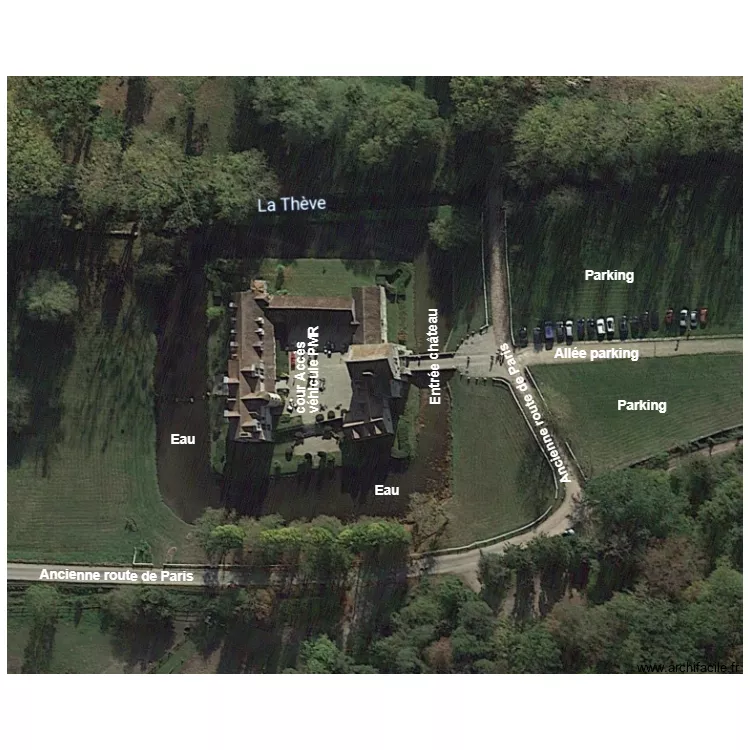 Plan de masse Ch&acirc;teau de Pontarm&eacute;. Plan de 
