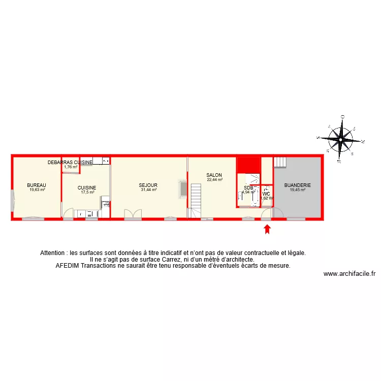 BI 4854 RDC. Plan de 