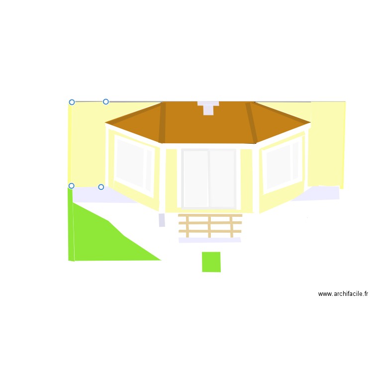 Salon 4 saisons vue de face. Plan de 0 pièce et 0 m2