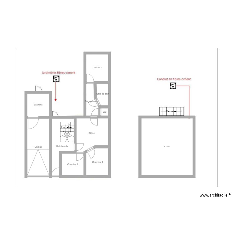 LOPEZ RDC. Plan de 11 pièces et 52 m2