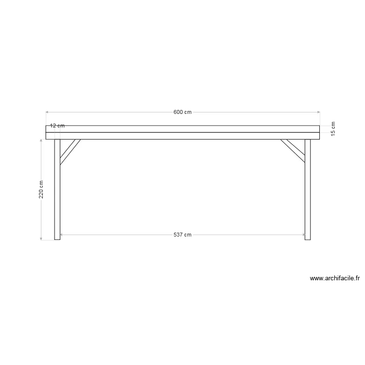 vue de face. Plan de 