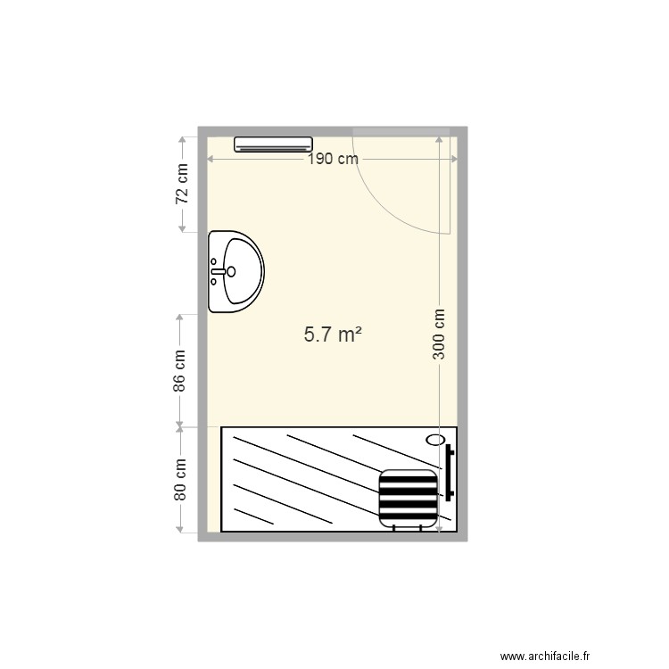 GERY sdb après. Plan de 0 pièce et 0 m2