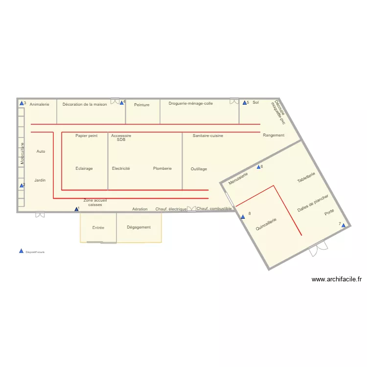 BricoMarch&eacute; Le Havre contrat 14 218. Plan de 
