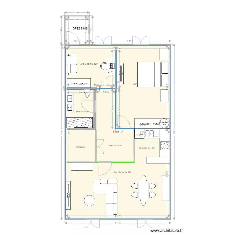 appartement brureau. Plan de 