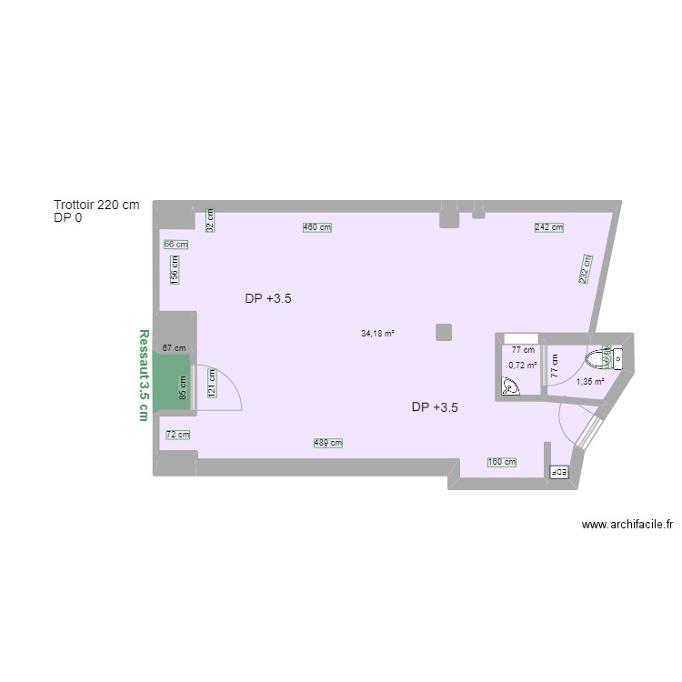 LE KIMBAP AVANT TRAVAUX. Plan de 10 pièces et 38 m2