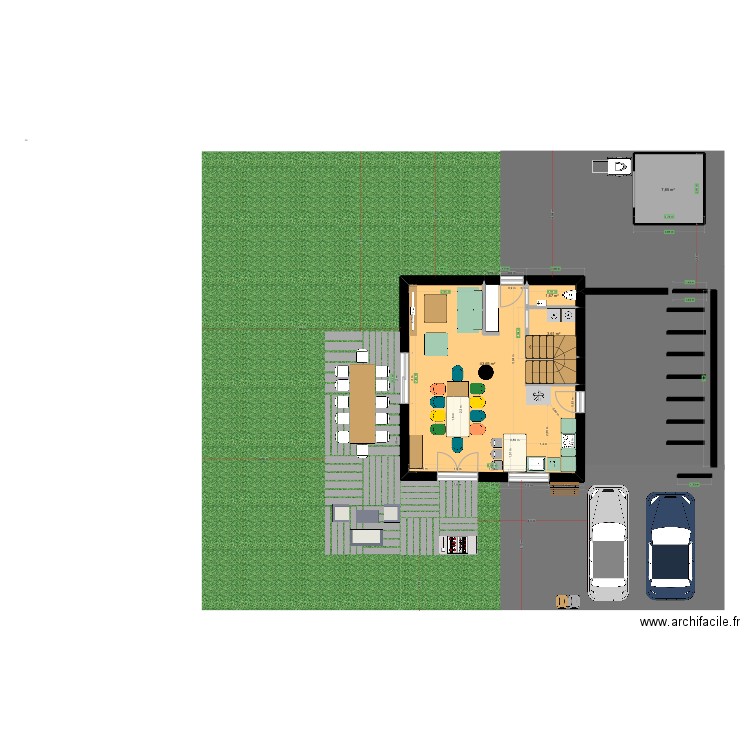 Maison4. Plan de 9 pièces et 105 m2