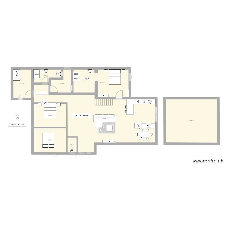 maison 2. Plan de 9 pièces et 193 m2