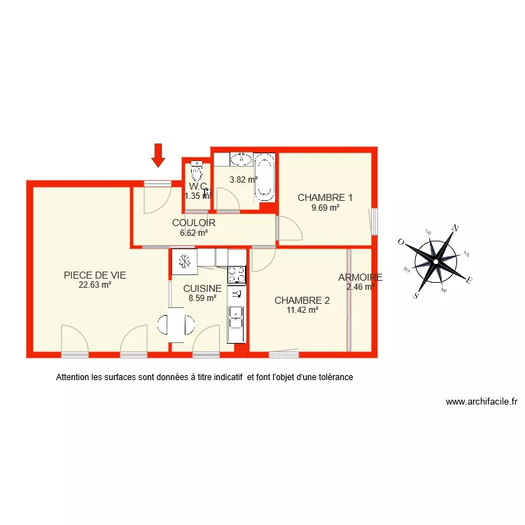 BI 6043 RDC rita. Plan de 