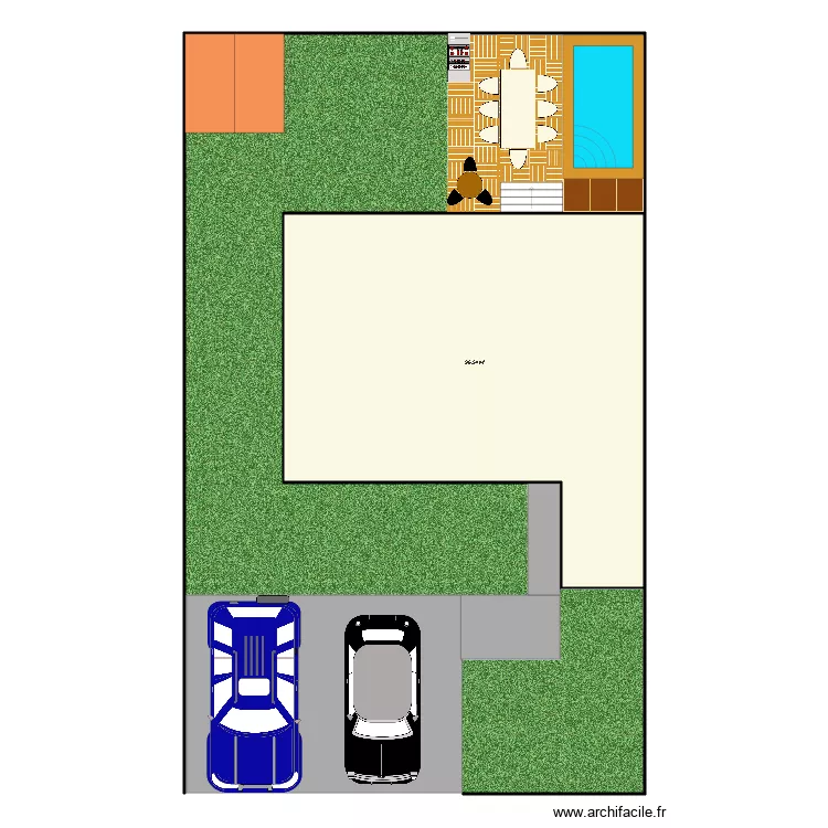 terrasse piscine. Plan de 