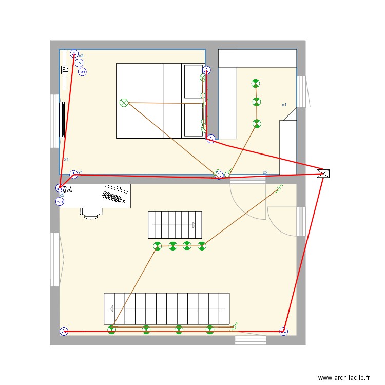 électricité etage parents. Plan de 0 pièce et 0 m2