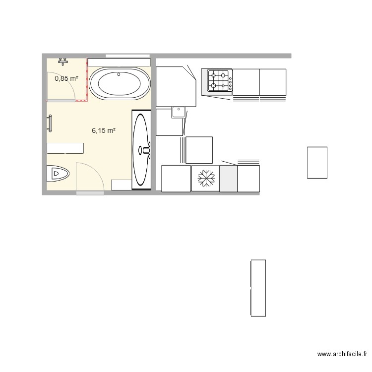 SDB 8 40. Plan de 0 pièce et 0 m2