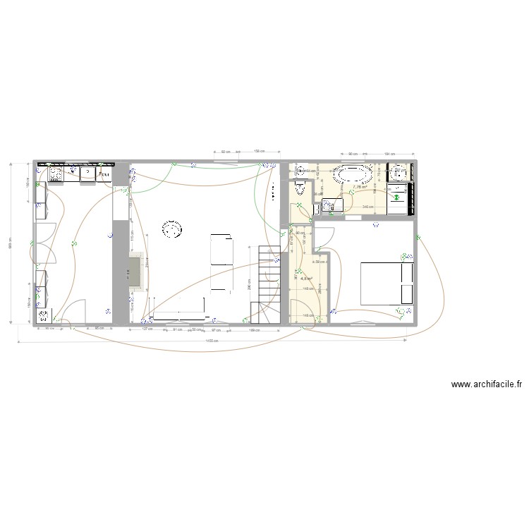 La Poupeliniere RDC electrique 05.22. Plan de 6 pièces et 78 m2