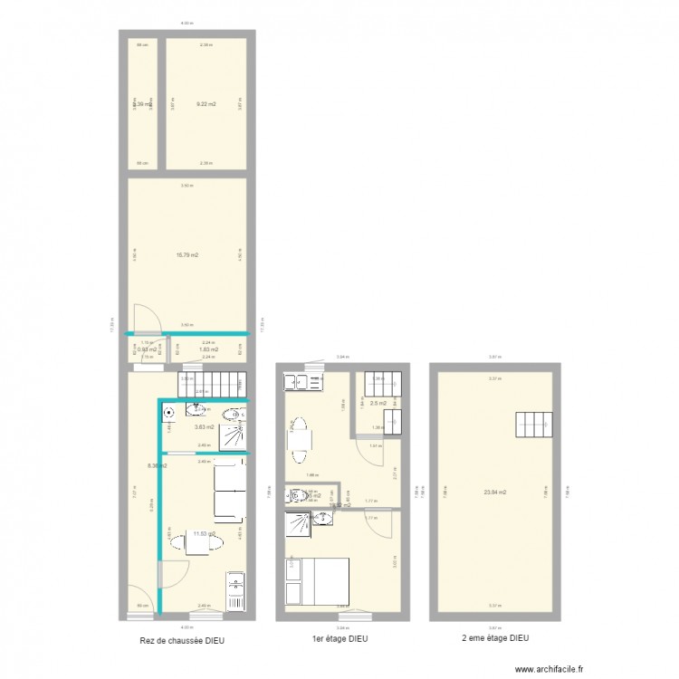 DIEU version 1. Plan de 0 pièce et 0 m2