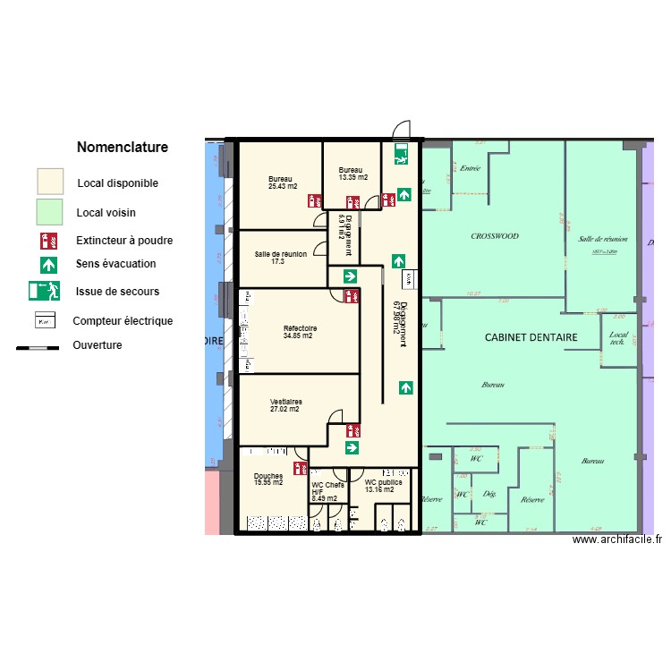 Stock privé Champigny sur Marne avant projet. Plan de 15 pièces et 235 m2