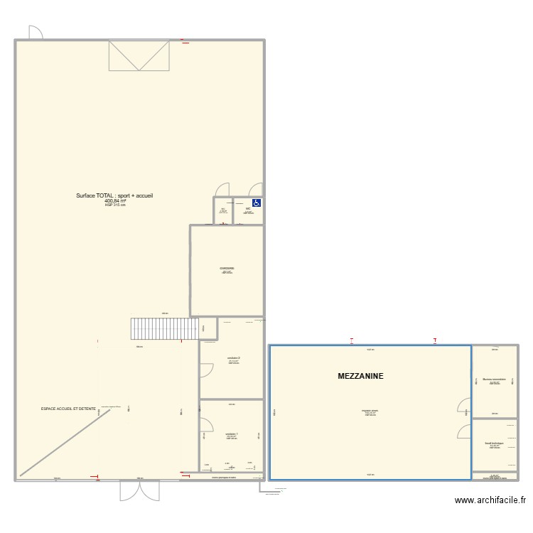 salle de sport plomberie. Plan de 0 pièce et 0 m2