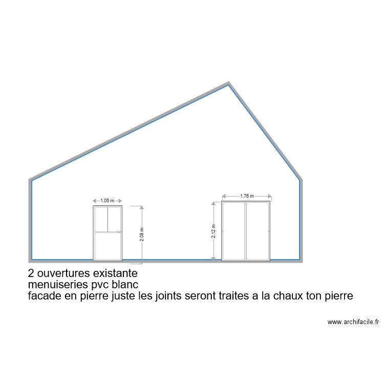 facade 1. Plan de 0 pièce et 0 m2