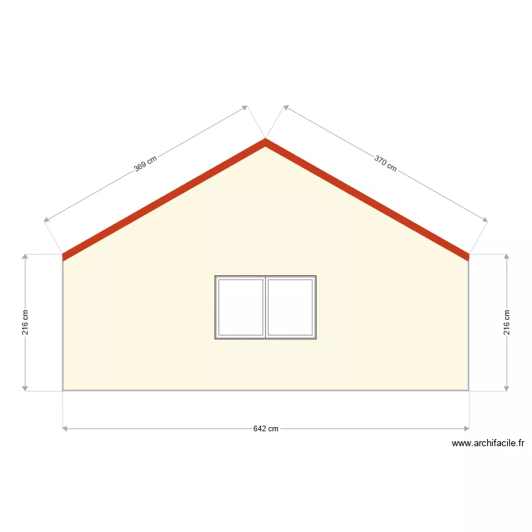 Facade est garage. Plan de 