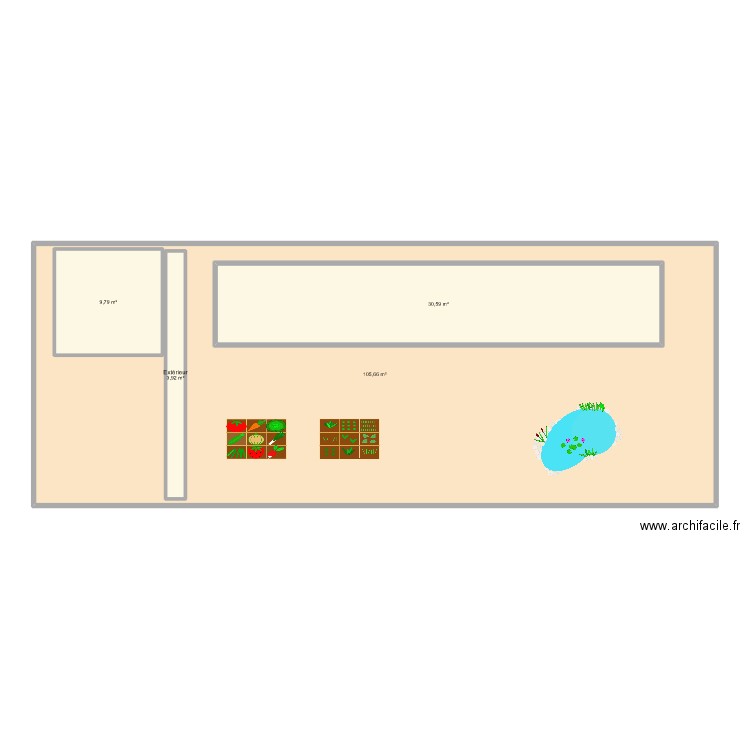 jardin. Plan de 0 pièce et 0 m2