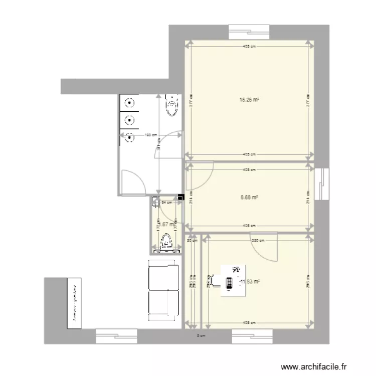PARTIE  CABINET. Plan de 