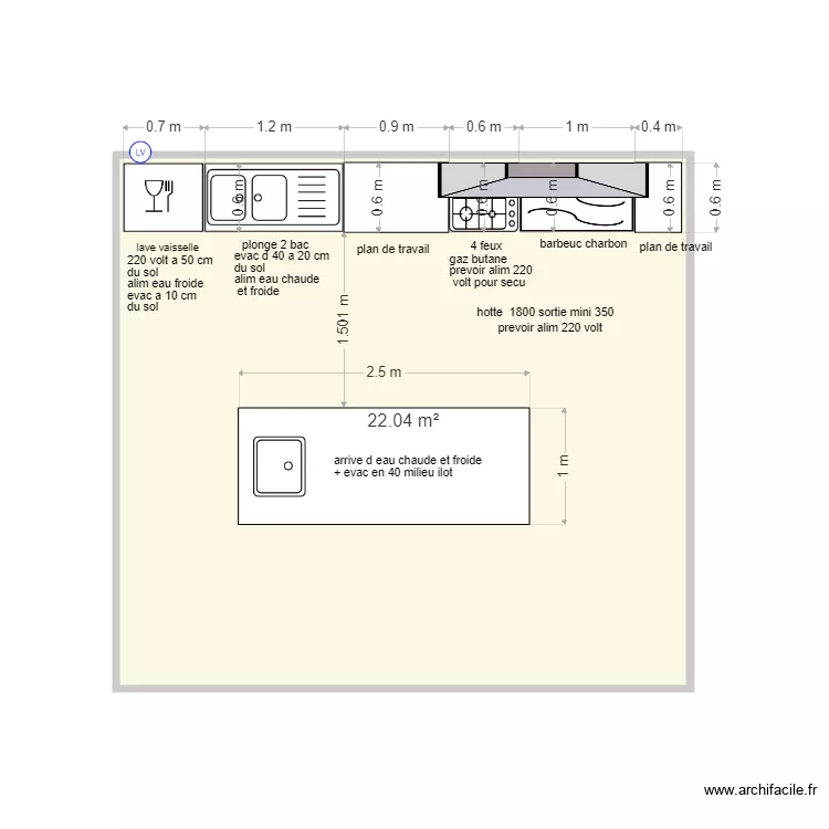 cuisine simone. Plan de 