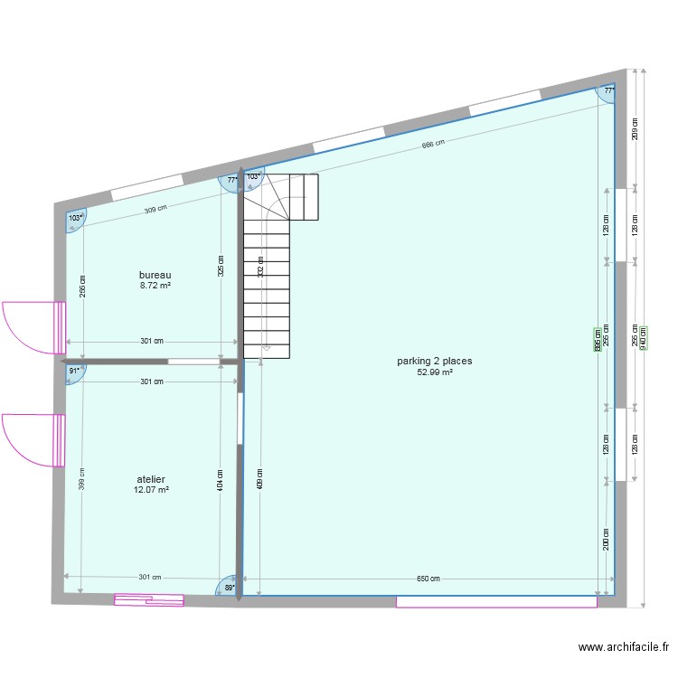 garage 80m2. Plan de 0 pièce et 0 m2