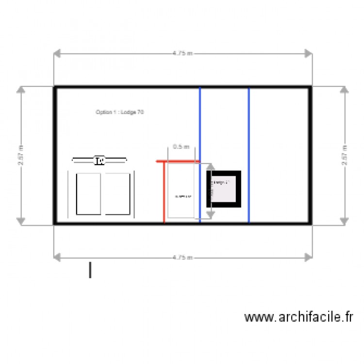 salon  option 1. Plan de 0 pièce et 0 m2