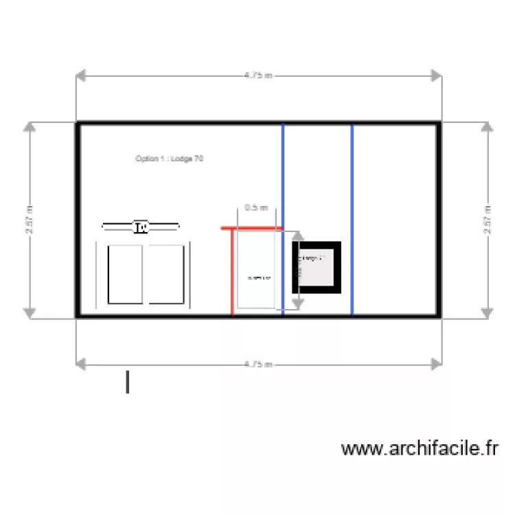 salon  option 1. Plan de 