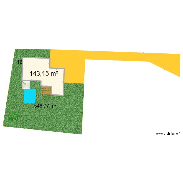 PIS. Plan de 1 pièce et 143 m2