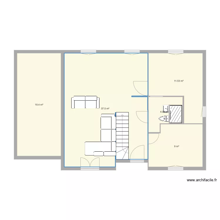 Maison RDC bis. Plan de 