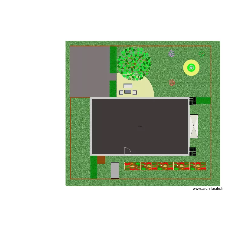 terrain maison jardin. Plan de 