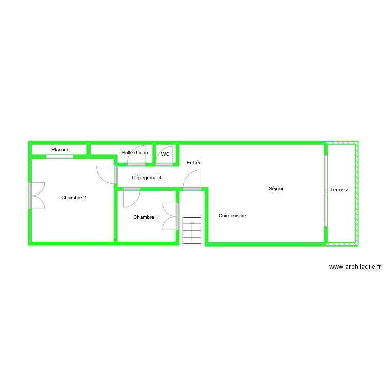 NIVEAU 3 TRETS. Plan de 7 pièces et 33 m2