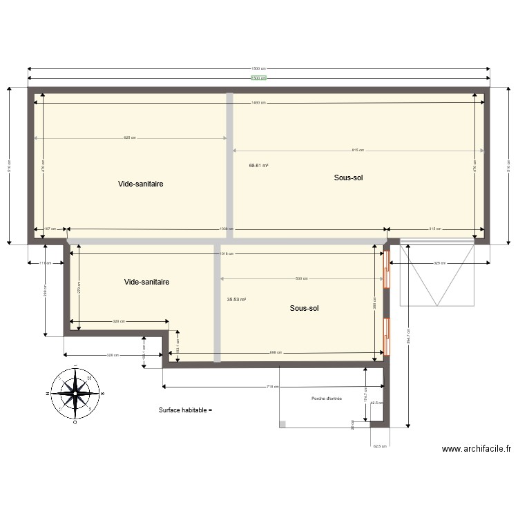 sous sol Finistère 3. Plan de 0 pièce et 0 m2