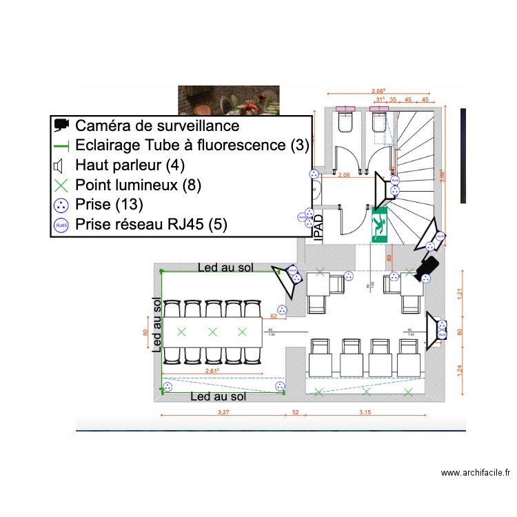 Plan technique Ss Sol Pizzeria. Plan de 0 pièce et 0 m2