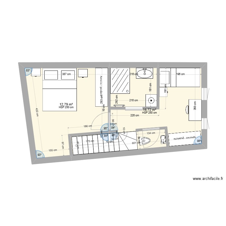 etage1_6. Plan de 2 pièces et 30 m2