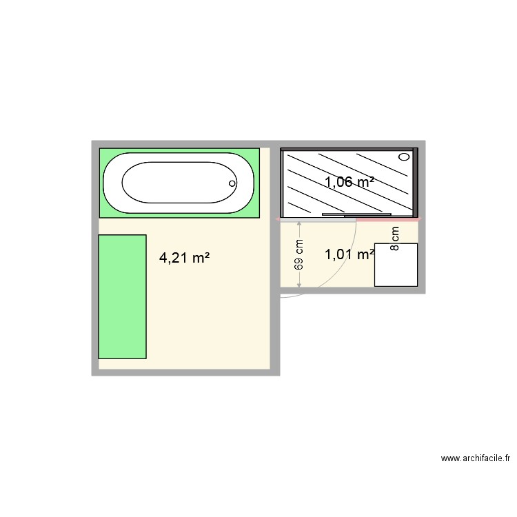 sdb. Plan de 0 pièce et 0 m2