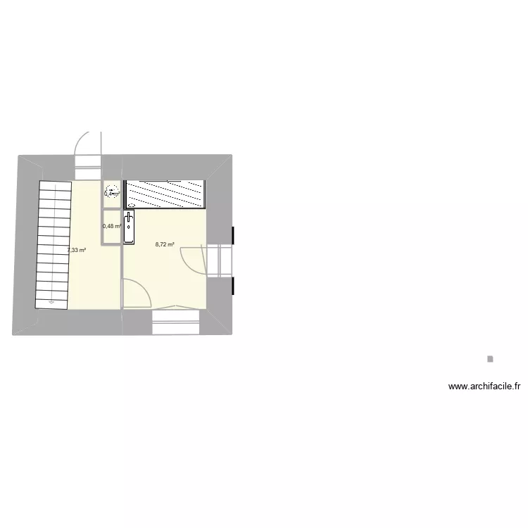 Beaus&eacute;jour. Plan de 4  et 17 m²