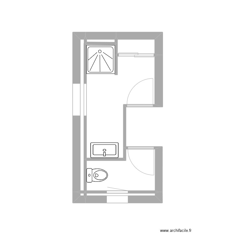 Salle de bains - WC Etage. Plan de 7 pièces et 7 m2