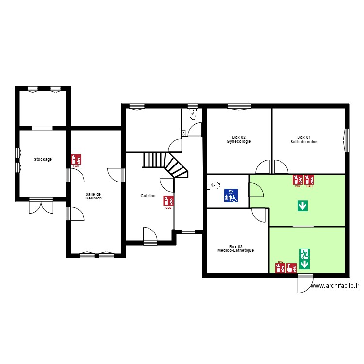 Centre médical St Max RDC ERP. Plan de 0 pièce et 0 m2