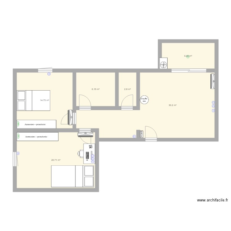 DUT CAP. Plan de 0 pièce et 0 m2