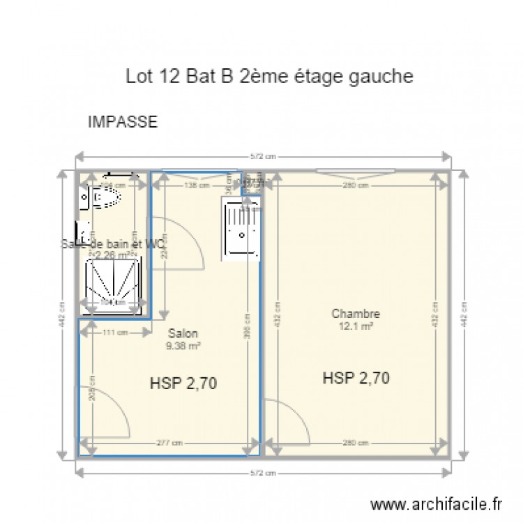 Bat B 2ème G Lot 12. Plan de 0 pièce et 0 m2