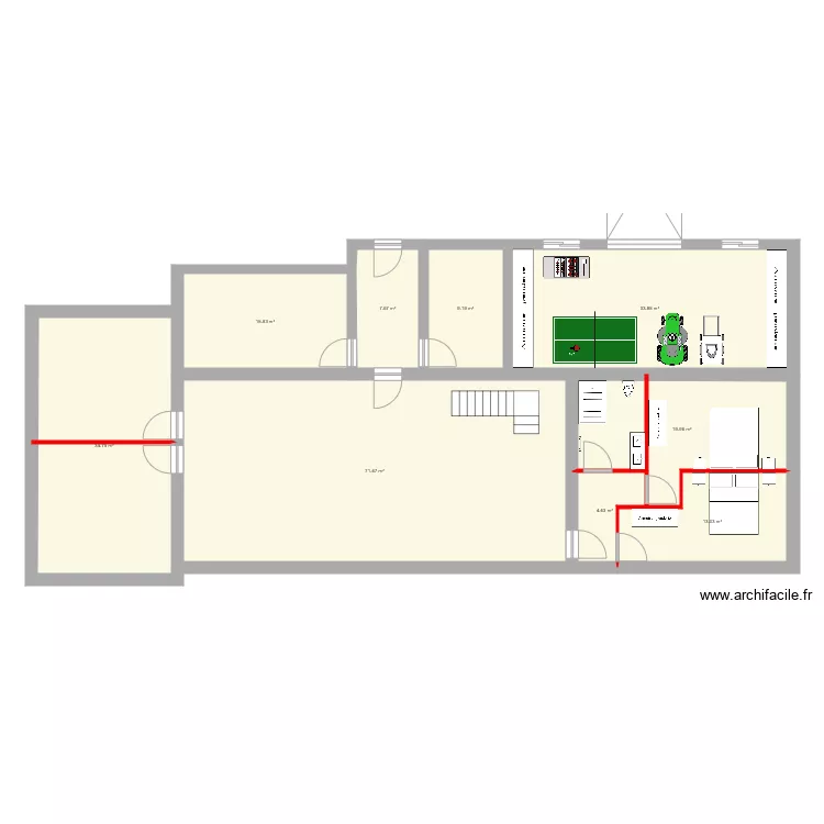 Option 2 gite  garage. Plan de 