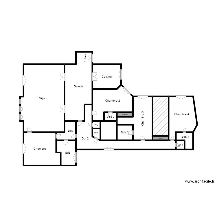 BOUKACHABINE PASSY. Plan de 20 pièces et 31 m2